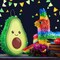 Avocado Piñata Decorations 16 x 11 x 3 Inch Fruit Avocado Piñata with Stick for Gender Reveal Party Baby Shower Birthday Party Fruit Theme Party Game Activity Decoration